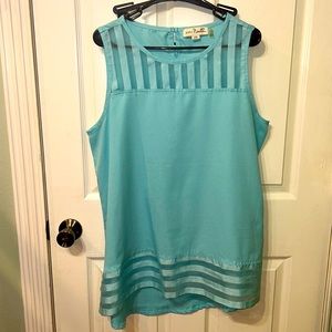 Simply Noelle XL tank blouse blue